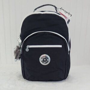NWT Kipling Seoul Large 15" Laptop Backpack, Metallic, Jet Black Chain
